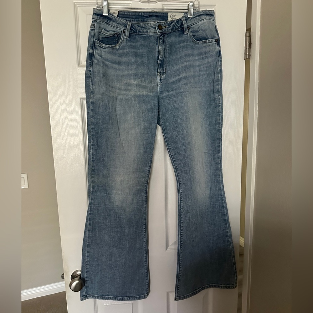Light Indigo Flare Jeans - Women's Wide Leg